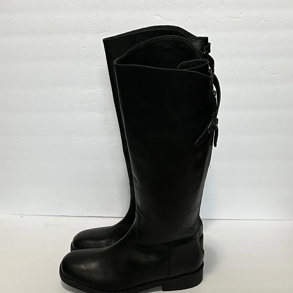 Free People™ Women's 7 M (EU 38) Everly Equestrian Boot in Faded Black NWOT